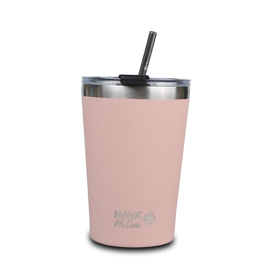 Cana termoizolanta cu pai Nava 450 ml roz