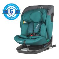 Scaun auto rotativ cu Isofix Coccolle Atira iSize R129, 40-150 cm, 0-36 kg, Top Tether, Centuri in 5 puncte, Pozitie de somn, Tetiera reglabila, Carcasa ranforsata, Spuma de memorie, Hydra Blue