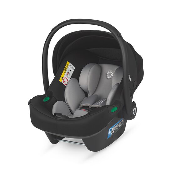 Scoica auto omologata R129 Coccolle Knox iSize, pentru copii intre 40-87 cm, Insert si mini tetiera nou nascut din spuma de memorie, Maner ajustabil, Compatibila cu baza Isofix Coccolle, Greystone