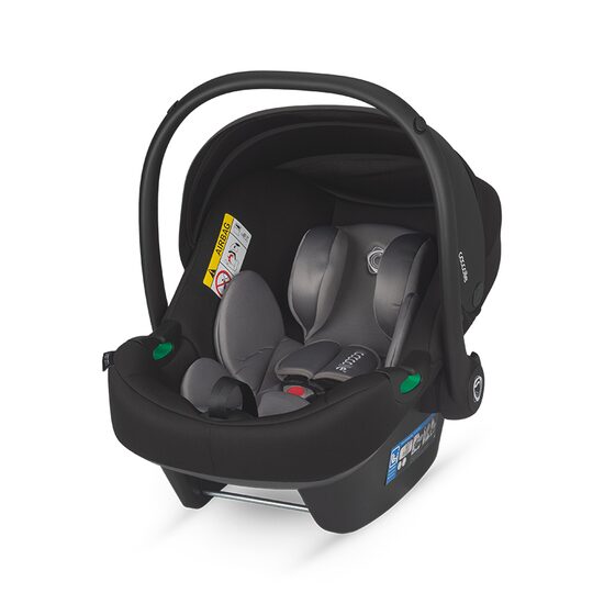 Scoica auto omologata R129 Coccolle Knox iSize, pentru copii intre 40-87 cm, Insert si mini tetiera nou nascut din spuma de memorie, Maner ajustabil, Compatibila cu baza Isofix Coccolle, Anthracit