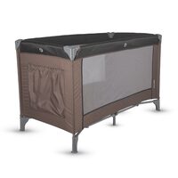 Patut pliabil cu un singur nivel de inaltime Coccolle Notte, Geanta transport inclusa, Dimenisune interioara 120x60 cm, Ideal pentru calatorii, Foarte compact la pliere, Dessert Taupe