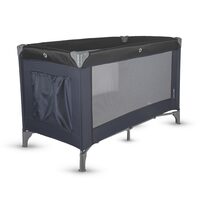 Patut pliabil cu un singur nivel de inaltime Coccolle Notte, Geanta transport inclusa, Dimenisune interioara 120x60 cm, Ideal pentru calatorii, Foarte compact la pliere, Jet Black