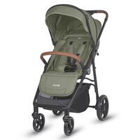 Carucior sport cu pliere automata si pozitie de somn Coccolle Finley, Roti mari detasabile, Spatar reglabil, Protectie UV, Copertina XXL extensibila cu ventilatie, Husa picioruse, Moss Green