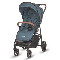 Carucior sport cu pliere automata si pozitie de somn Coccolle Finley, Roti mari detasabile, Spatar reglabil, Protectie UV, Copertina XXL extensibila cu ventilatie, Husa picioruse, Ocean Blue