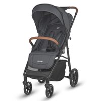 Carucior sport cu pliere automata si pozitie de somn Coccolle Finley, Roti mari detasabile, Spatar reglabil, Protectie UV, Copertina XXL extensibila cu ventilatie, Husa picioruse, Jet Black