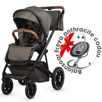 Carucior modular 2in1 Coccolle Nessia Anthracite + Balansoar multifunctional Coccolle Freya Anthracite CADOU
