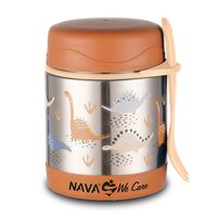 Caserola rotunda din otel inoxidabil, Nava We care, Dino Brown, 350ml