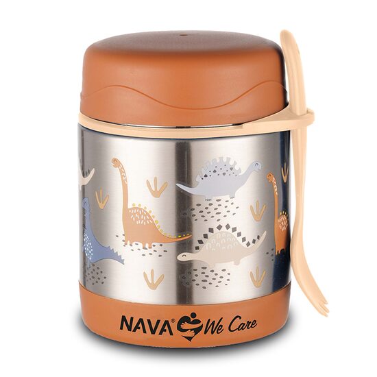 Caserola rotunda din otel inoxidabil, Nava We care, Dino Brown, 350ml