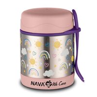 Caserola rotunda din otel inoxidabil, Nava We care, sunshine pink, 350ml