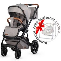 Carucior modular 2in1 Coccolle Nessia Lunar rock+Balansoar bebelusi Coccolle Velio Butternut