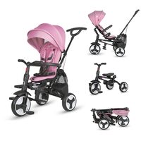 Tricicleta ultrapliabila Coccolle Spectra Plus Premium Line, Scaun reversibil, Copertina XXL, Cos accesorii, 2 seturi suport picioruse, Sistem roata libera, Roti cauciuc EVA, Orchid Violet