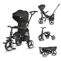 Tricicleta ultrapliabila Coccolle Spectra Plus Premium Line, Scaun reversibil, Copertina XXL, Cos accesorii, 2 seturi suport picioruse, Sistem roata libera, Roti cauciuc EVA, Jet Black