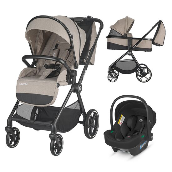 Carucior modular 3in1 Coccolle Lissia Butternut Beige+ Scoica auto iSize Coccolle Knox Black