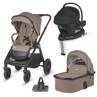 Sistem modular 4in1 Coccolle Aspen Sand Beige cu Scoica auto iSize Coccolle Knox Black si Baza isofix iSize Coccolle Knox