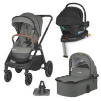 Sistem modular 4in1 Coccolle Aspen Moss Green cu Scoica auto iSize Coccolle Knox Black si Baza isofix iSize Coccolle Knox