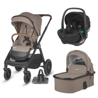 Carucior modular 3in1 Coccolle Aspen Sand Beige cu Scoica auto iSize Coccolle Rilax Black