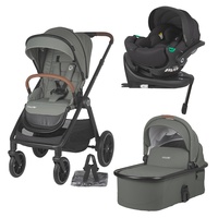 Carucior modular 4in1 Coccolle Aspen Moss Green cu Scoica auto iSize Coccolle Rilax Black si Baza isofix iSize Coccolle Rilax