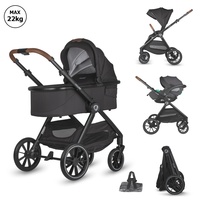 Carucior modular 3in1 Coccolle Aspen Jet Black cu Scoica auto iSize Coccolle Rilax Greystone