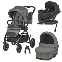 Carucior modular 4in1 Coccolle Serry Moss Green cu Scoica auto iSize Coccolle Rilax Black si Baza isofix iSize Coccolle Rilax