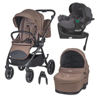 Carucior modular 4in1 Coccolle Serry Light Taupe cu Scoica auto iSize Coccolle Rilax Greystone si Baza isofix iSize Coccolle Rilax