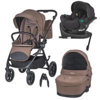 Carucior modular 4in1 Coccolle Serry Light Taupe cu Scoica auto iSize Coccolle Rilax Black si Baza isofix iSize Coccolle Rilax