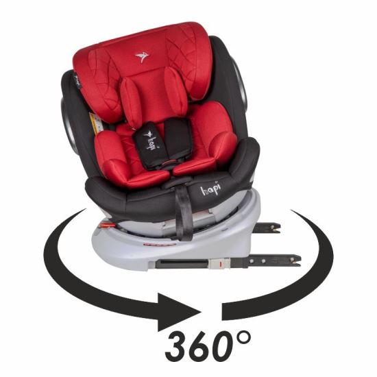 Scaun auto rotativ 360 cu Isofix si centura Hapi Ozy Rosu