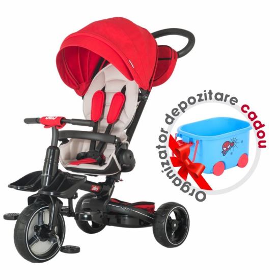Tricicleta pliabila multifunctionala COCCOLLE Alto Rosu+Organizator depozitare Marvel