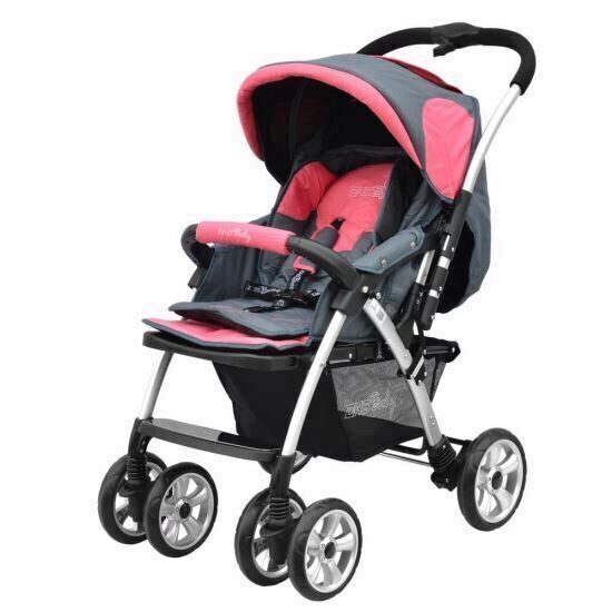 Carucior cu maner reversibil DHS Iceberg roz