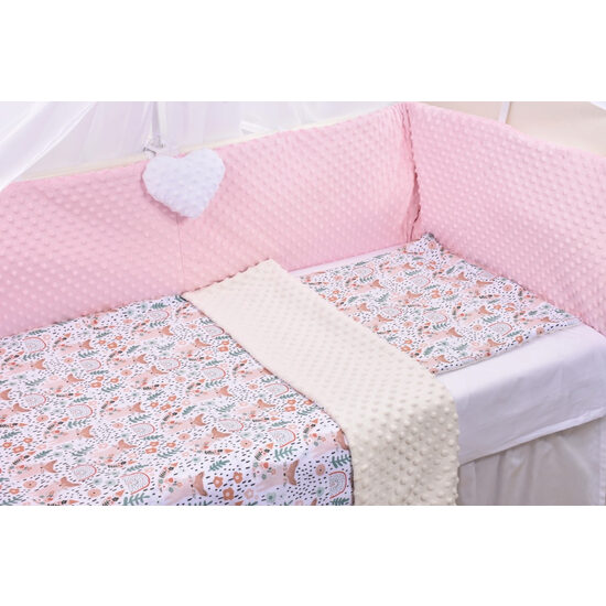Lenjerie 3 piese patut 120x60 cm model pisicute si plus crem